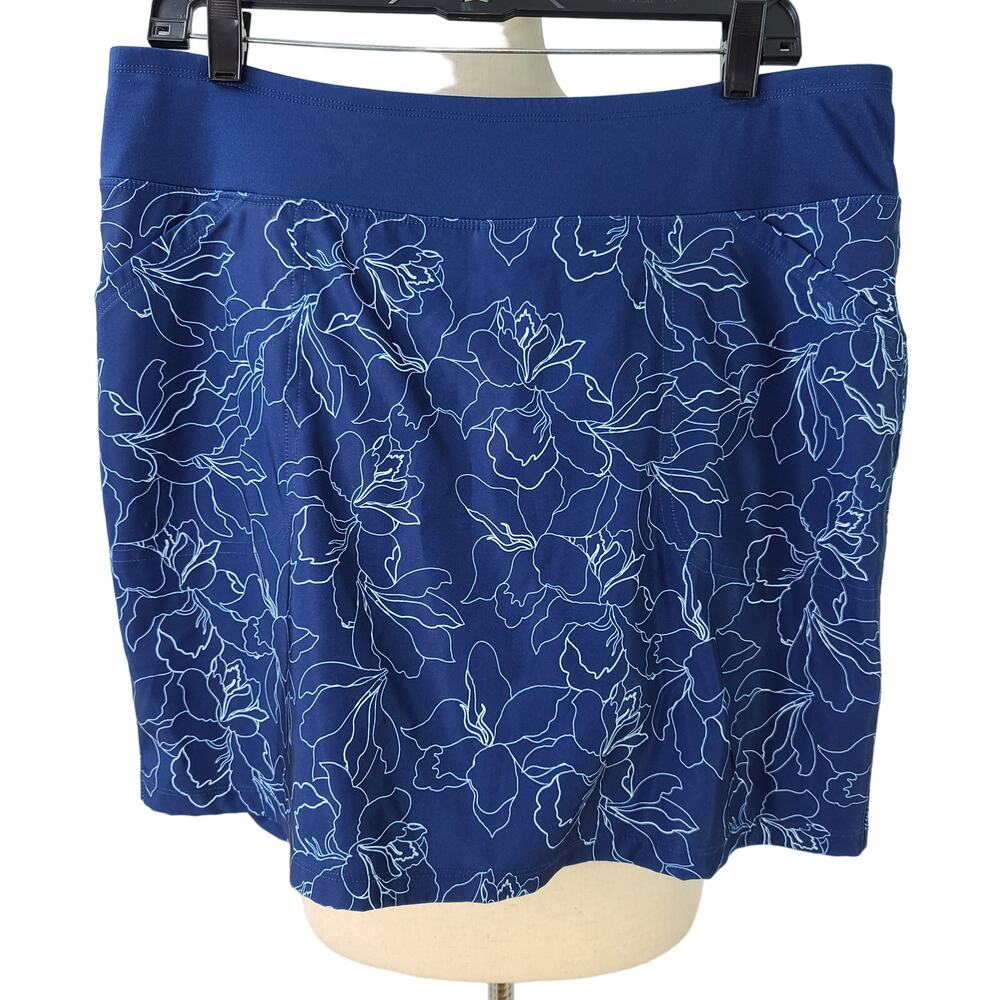 Cypress Club Blue White Floral Skorts Shorts Tennis Golf Pickleball Pockets L